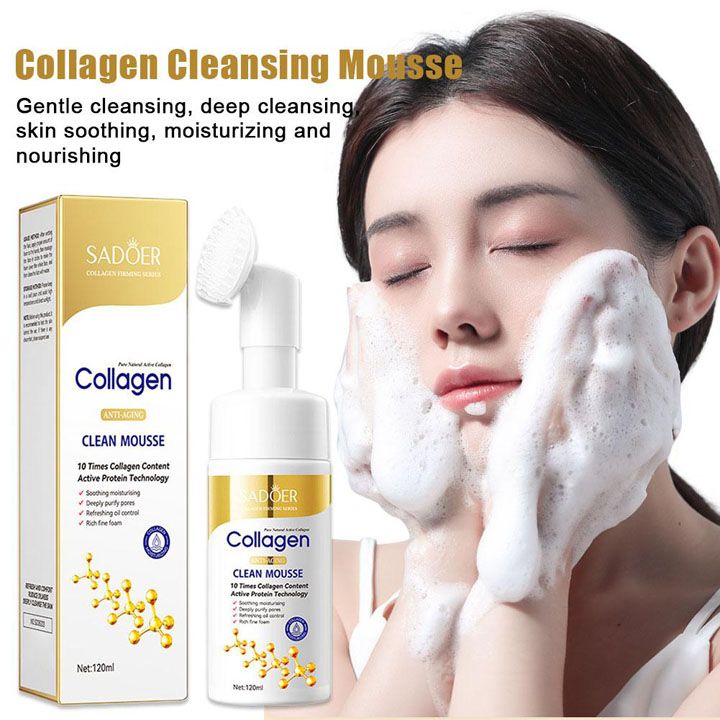 Collagen Facial Cleanser Mousse Deep Cleansing Skincare Moisturizing Firming Face Wash Foam Cleanser Skin Care Products