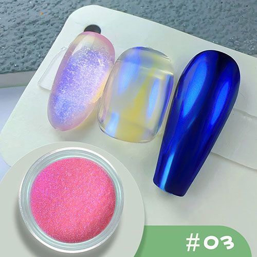 Nail art chameleon powder dreamy neon powder color changing polarized makeup DIY eye shadow aurora pearl powder view 3