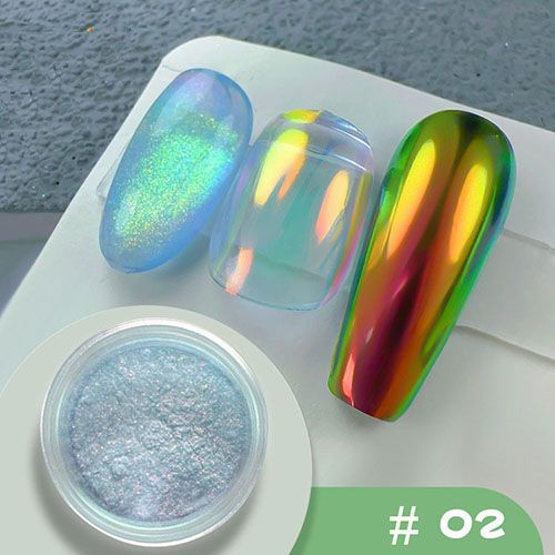 Nail art chameleon powder dreamy neon powder color changing polarized makeup DIY eye shadow aurora pearl powder view 2