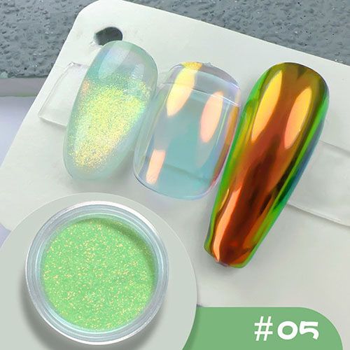 Nail art chameleon powder dreamy neon powder color changing polarized makeup DIY eye shadow aurora pearl powder view 5