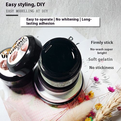 5ML Easy Stick Solid Nail Patch Gel No-Flowing Modelling Stick Tips Clear Nail Gel Gummy Adhesive Bond UV Nail Glue