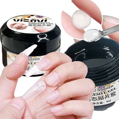 5ML Easy Stick Solid Nail Patch Gel No-Flowing Modelling Stick Tips Clear Nail Gel Gummy Adhesive Bond UV Nail Glue