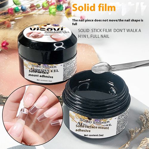 5ML Easy Stick Solid Nail Patch Gel No-Flowing Modelling Stick Tips Clear Nail Gel Gummy Adhesive Bond UV Nail Glue