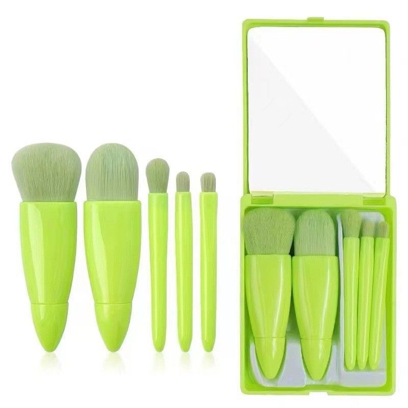 New travel 5-piece mirror box makeup brush set portable multi-functional loose powder brush blush brush beauty tools