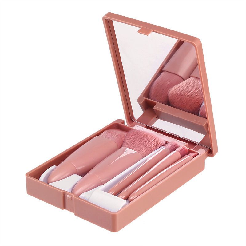 New travel 5-piece mirror box makeup brush set portable multi-functional loose powder brush blush brush beauty tools