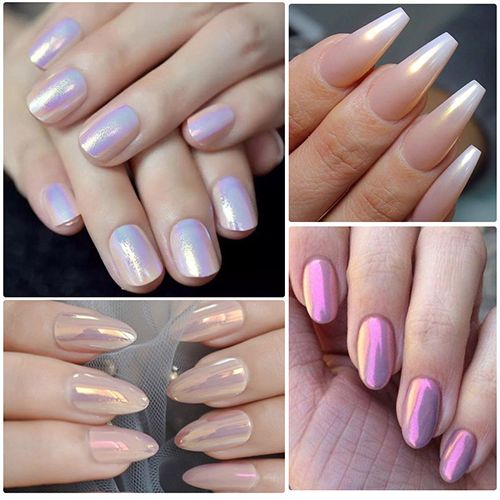 New Pearl White Nails Glitter Dust Chrome Moonlight White Rubbing on Powder Shell Mirror Pigment Nail Art Supplies Decoration