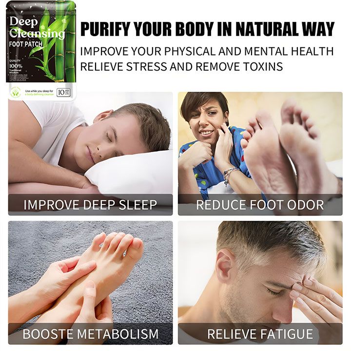 10PCS/Bag Detox Foot Patches Stress Relief Feet Deep Sleep Herbal Detox Sticker Conditioning Body Relieve Stress Foot Care Tool