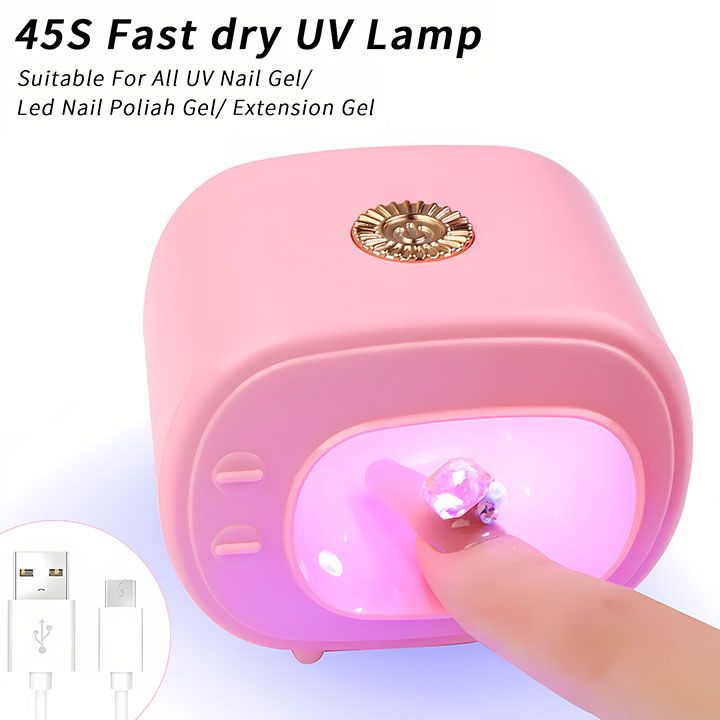 16W USB Mini Tv Nail Lamp UV Led Lamp for Nails Accessories And Tools Pink Nail Polish Dryer Portable Manicure Products view 6