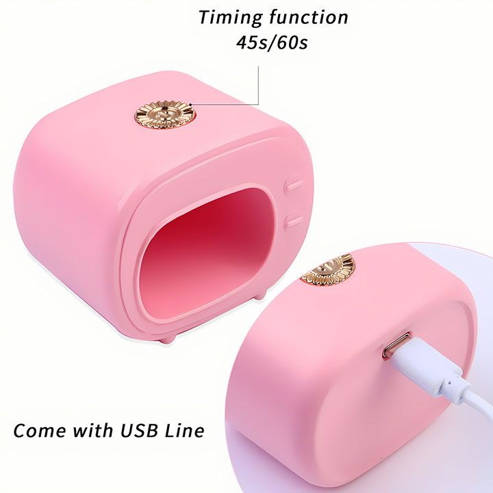 16W USB Mini Tv Nail Lamp UV Led Lamp for Nails Accessories And Tools Pink Nail Polish Dryer Portable Manicure Products view 7