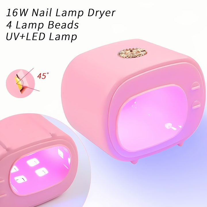 16W USB Mini Tv Nail Lamp UV Led Lamp for Nails Accessories And Tools Pink Nail Polish Dryer Portable Manicure Products view 3