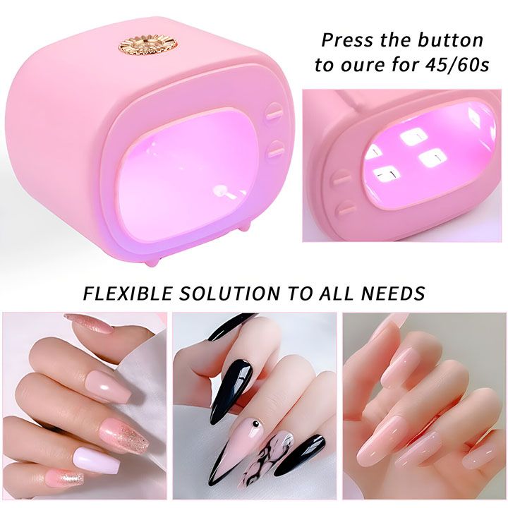 16W USB Mini Tv Nail Lamp UV Led Lamp for Nails Accessories And Tools Pink Nail Polish Dryer Portable Manicure Products view 2