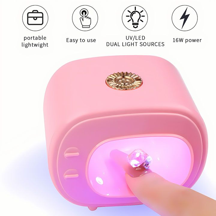 16W USB Mini Tv Nail Lamp UV Led Lamp for Nails Accessories And Tools Pink Nail Polish Dryer Portable Manicure Products