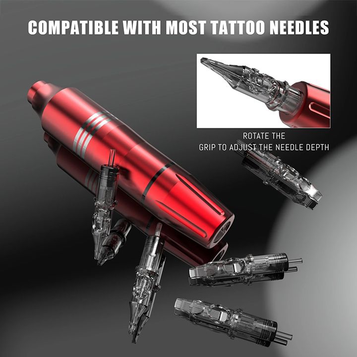 New Arrivals 55 Pcs Tattoo Gun Kit Professional Wireless Rotary Tattoo Machine - Kit Tattoo Pen Kit 
with 10Pcs Cartridge Needles Complete Set Suitable for Tattoo Artists, Beginners Professionals
