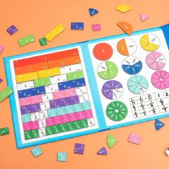 Children Magnetic Fraction Learning Math Toys Wooden Fraction Book Set Parish Teaching Aids Arithmetic Learning Educational Toys
