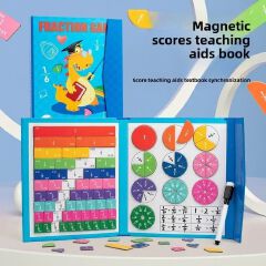 Children Magnetic Fraction Learning Math Toys Wooden Fraction Book Set Parish Teaching Aids Arithmetic Learning Educational Toys