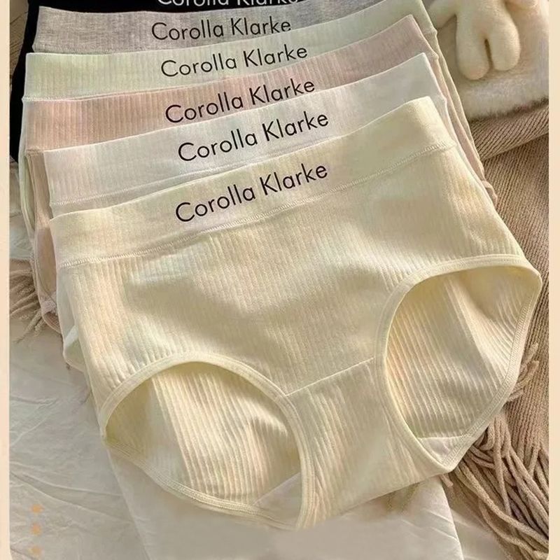 Woman Clothes 6 Pcs Women Underwear Letter Seamless Women Panties Underpanties Sports Soft Female Underwear Plus Size solid color Pure Cotton Women's Intimates