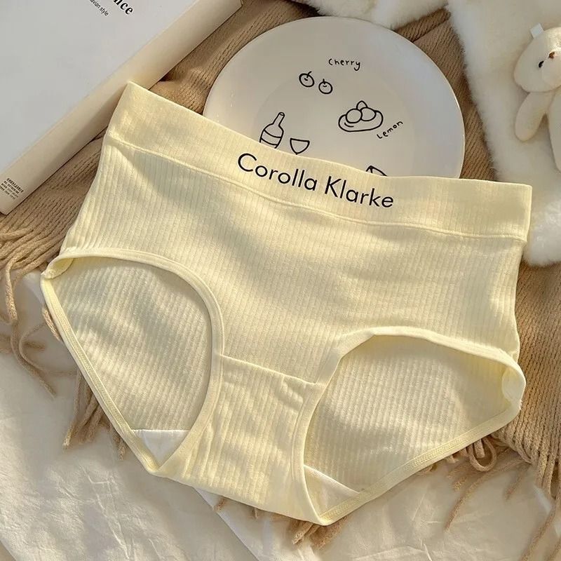Woman Clothes 6 Pcs Women Underwear Letter Seamless Women Panties Underpanties Sports Soft Female Underwear Plus Size solid color Pure Cotton Women's Intimates
