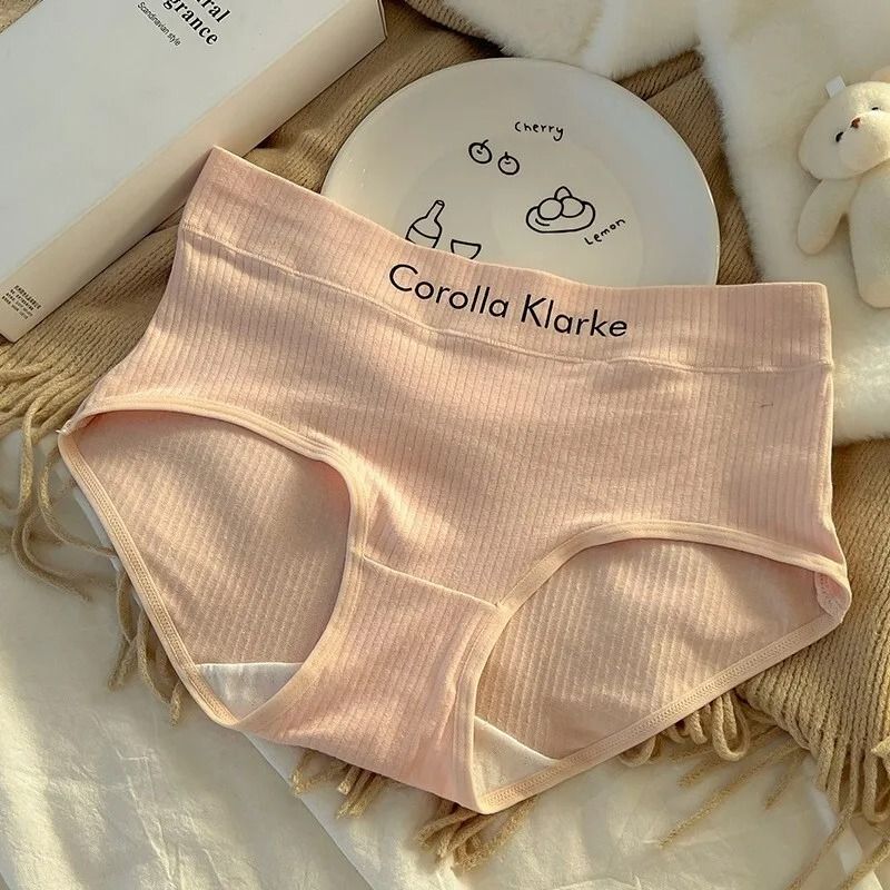 Woman Clothes 6 Pcs Women Underwear Letter Seamless Women Panties Underpanties Sports Soft Female Underwear Plus Size solid color Pure Cotton Women's Intimates