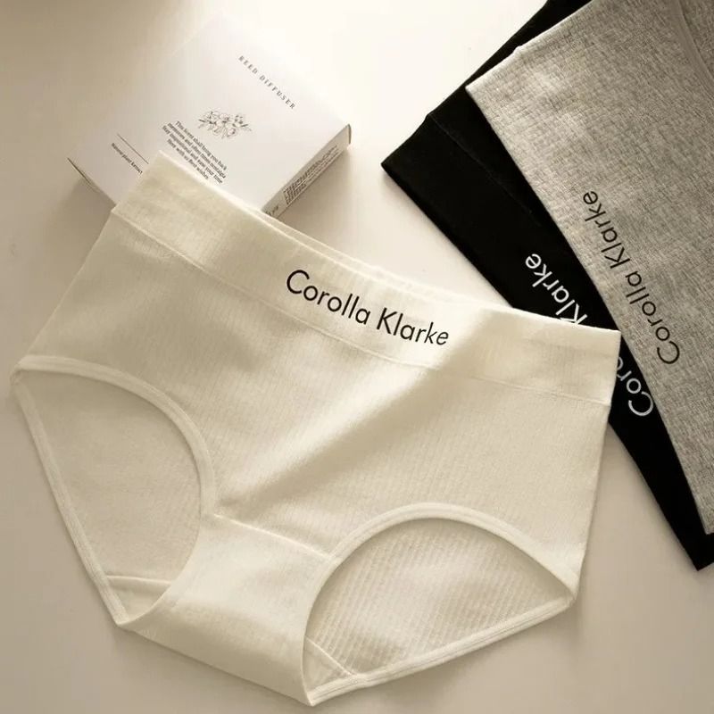 Woman Clothes 6 Pcs Women Underwear Letter Seamless Women Panties Underpanties Sports Soft Female Underwear Plus Size solid color Pure Cotton Women's Intimates