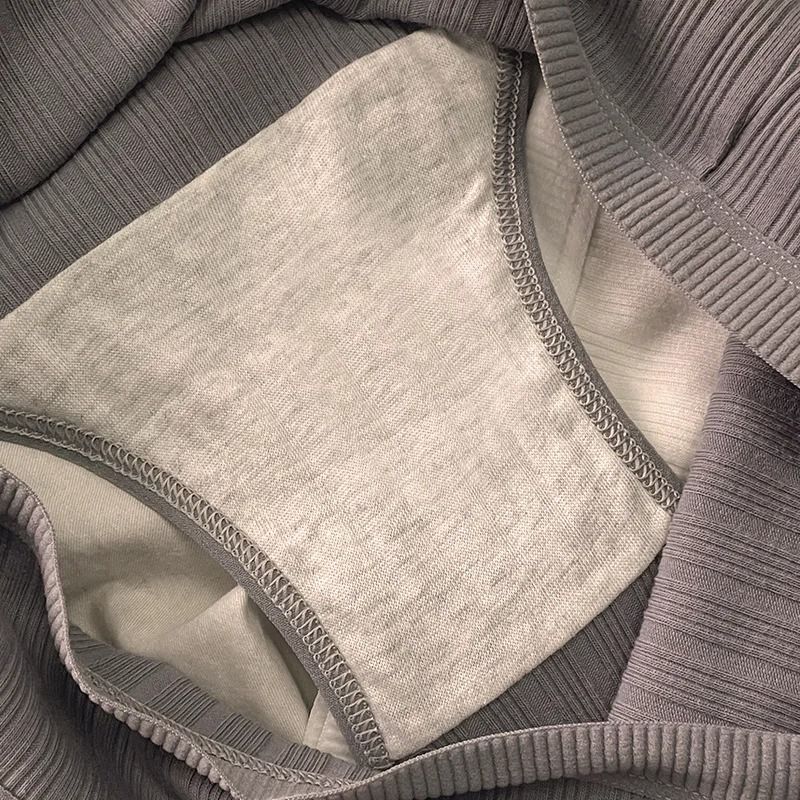 3PCS/Set Women's Clothing Lingerie Sports Style Cotton Women's Panties Girls' Underwear Breathable Mid Waist Shorts Lingerie Plus Size Solid Briefs