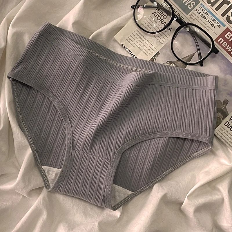 3PCS/Set Women's Clothing Lingerie Sports Style Cotton Women's Panties Girls' Underwear Breathable Mid Waist Shorts Lingerie Plus Size Solid Briefs