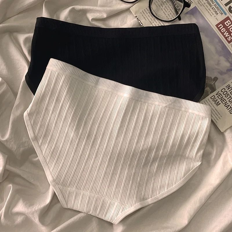 3PCS/Set Women's Clothing Lingerie Sports Style Cotton Women's Panties Girls' Underwear Breathable Mid Waist Shorts Lingerie Plus Size Solid Briefs