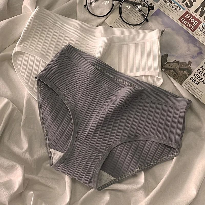 3PCS/Set Women's Clothing Lingerie Sports Style Cotton Women's Panties Girls' Underwear Breathable Mid Waist Shorts Lingerie Plus Size Solid Briefs