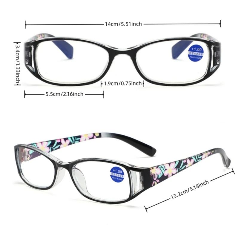 A Pair of PC Printed Reading Glasses Gorgeous Female Anti-Blu-ray Retro HD Glasses for the Elderly Fashion Reading Glasses