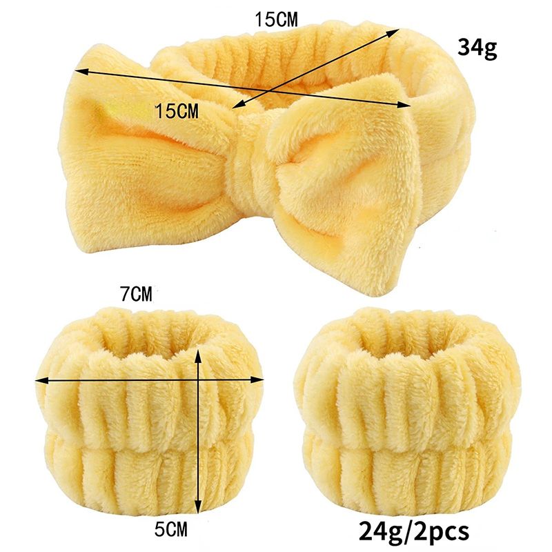 3PCS Face Wash Wristbands Headband Makeup Hair Care Headband Wash Headband for Washing Your Face Hair Bands Women Coral Fleece Hair Bands Cuff Waterproof Bands Absorbent Wristbands Head Band