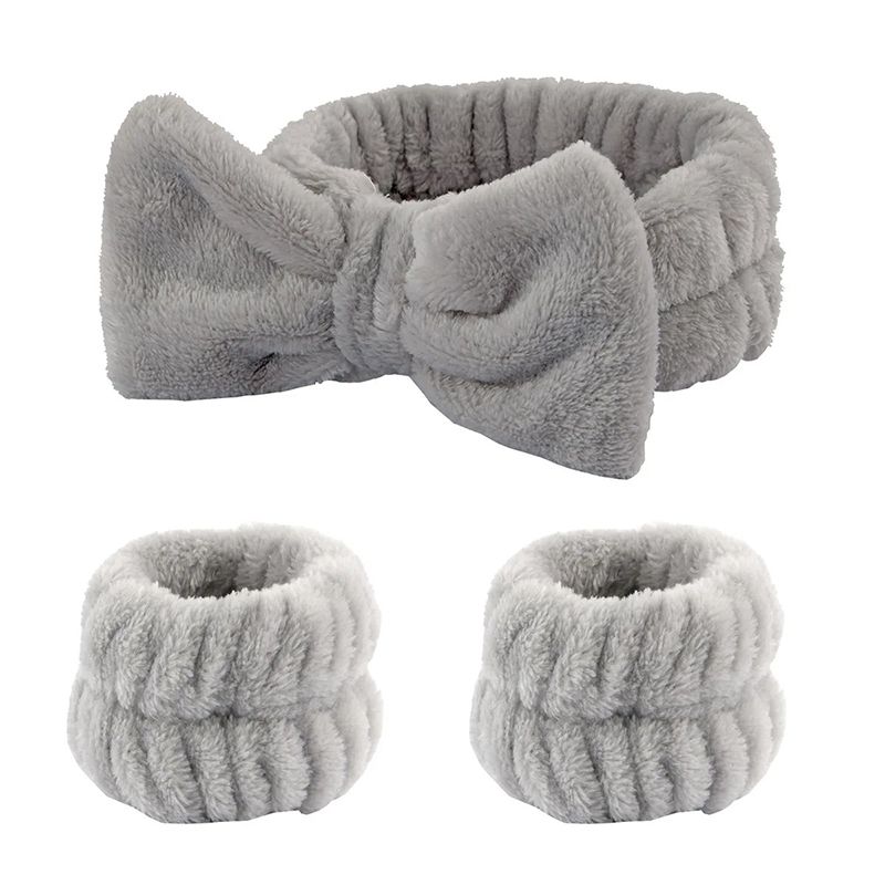 3PCS Face Wash Wristbands Headband Makeup Hair Care Headband Wash Headband for Washing Your Face Hair Bands Women Coral Fleece Hair Bands Cuff Waterproof Bands Absorbent Wristbands Head Band