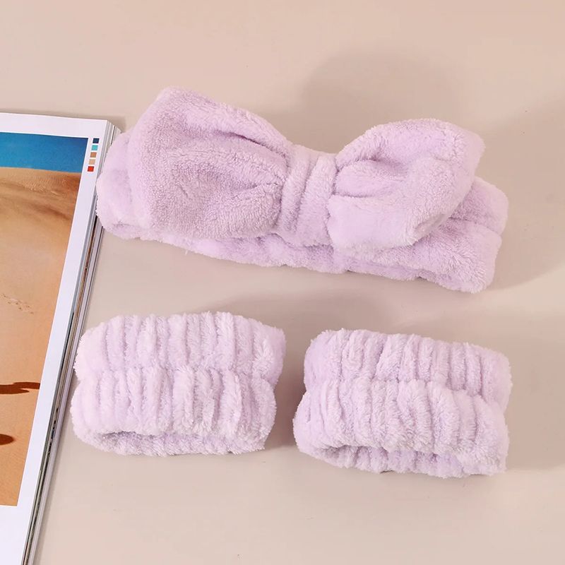 3PCS Face Wash Wristbands Headband Makeup Hair Care Headband Wash Headband for Washing Your Face Hair Bands Women Coral Fleece Hair Bands Cuff Waterproof Bands Absorbent Wristbands Head Band