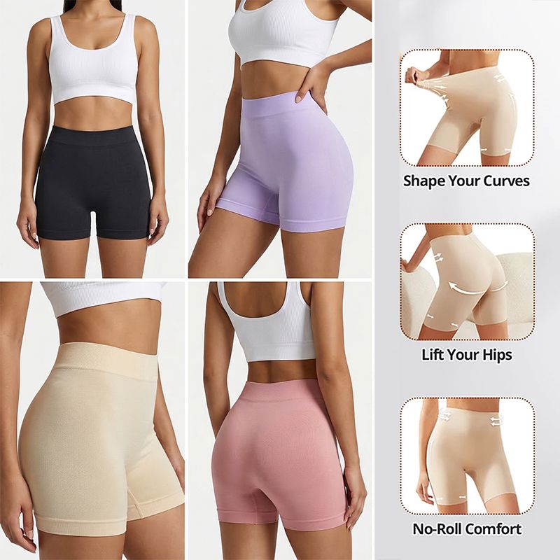 5 Pcs Leggings Woman clothes Underwear Safety Sports Short Pants Midwaist briefs Women's Shorts Under Skirt Seamless Panties Anti-bacterial Breathable Comfortable lingerie Boxer Briefs Cycling Shorts