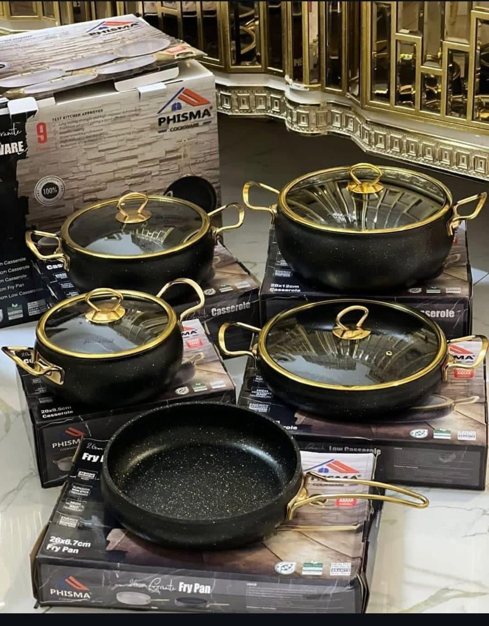 COOKWARE SET. High Qulaity Recommeded Amber Ray 9 pcs Granite Coating Cookware Set