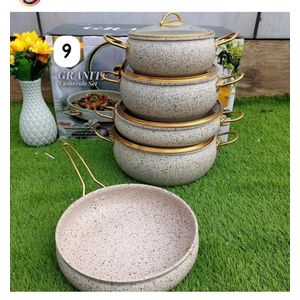 COOKWARE SET. High Qulaity Recommeded Amber Ray 9 pcs Granite Coating Cookware Set