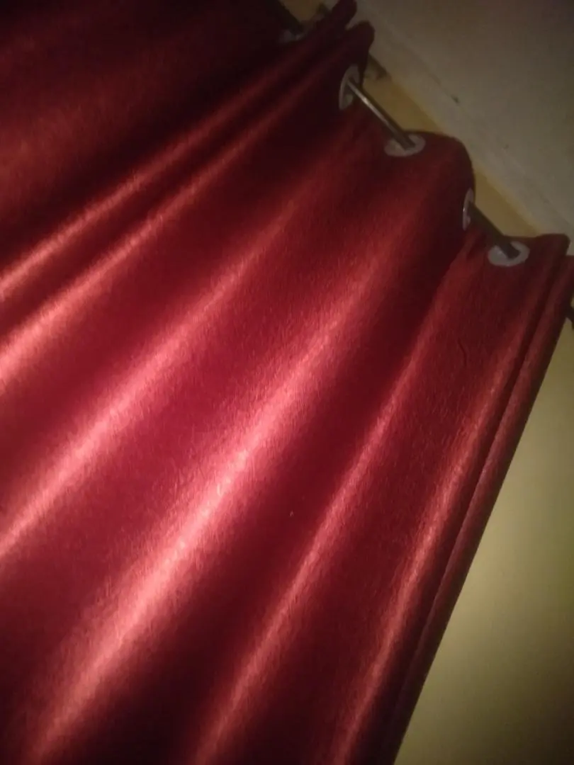 Generic Curtains Maroon 2pcs [2M+2M]+1pc Shear-3PCS Set home decor curtains