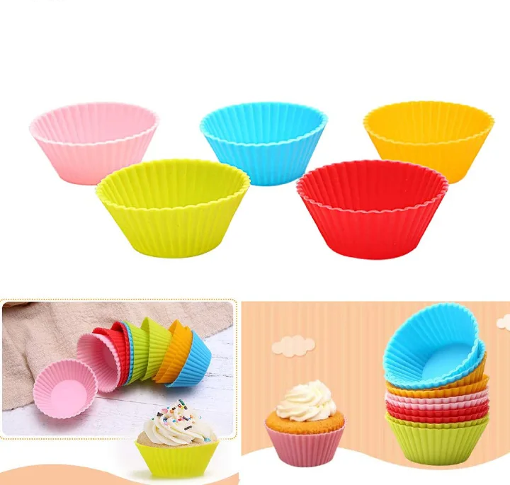 Silicone Nonstick Cupcake Muffin Queen Cakes Bakeware Moulds Cases