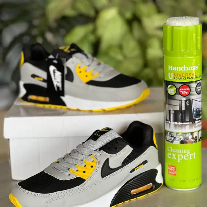 Unisex Air Max 1 Sneakers – Premium Leather, Comfortable Casual Running Shoes, Men & Women, Black/Pink/Yellow/orange