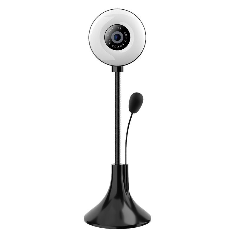 Webcams New720P 1080P 2K 4K Full HD Web Camera Built Microphone USB WebCam with Ring Fill Light For PC Computer Adjustable Gooseneck Webcam