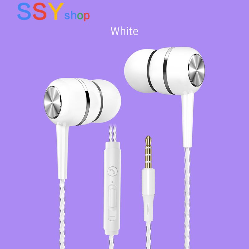 Top Sale Wired Earphones 3.5mm with Microphone Noise Isolating Surround Free Bass Stereo In-ear Gaming Running Sport Earphones Subwoofer earbuds Mobile Accessories For Android phones Black Pink