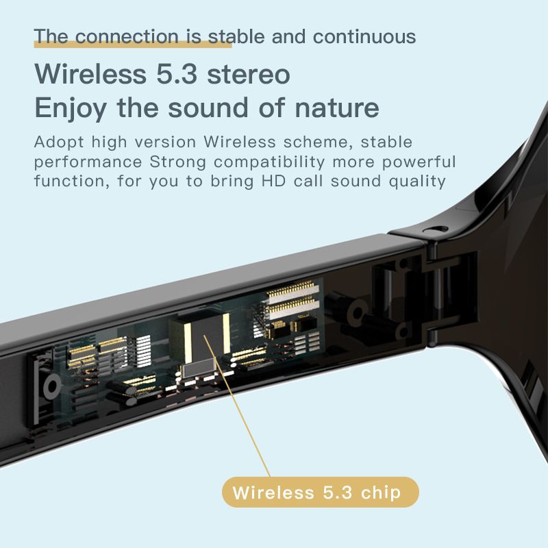 2025 New Smart Glasses Men Women bluetooth wireless sunglasses Touch wireless headphone smart sunglasses anti-glare TWS Anti-Blu-ray Stereo music player headset