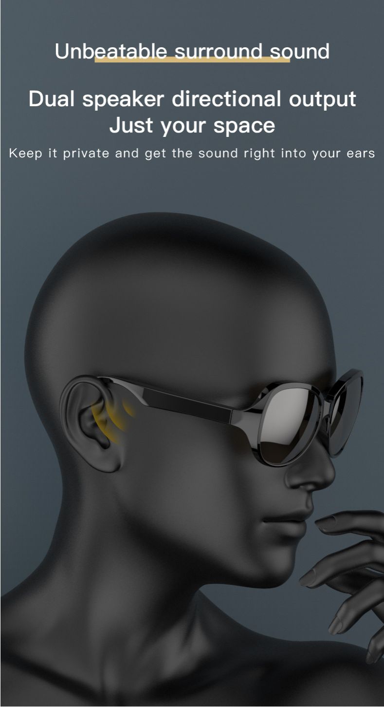 2025 New Smart Glasses Men Women bluetooth wireless sunglasses Touch wireless headphone smart sunglasses anti-glare TWS Anti-Blu-ray Stereo music player headset