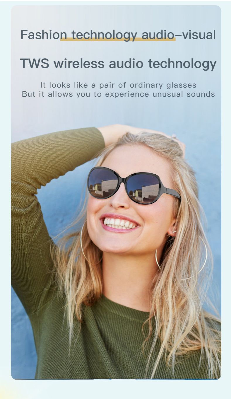 2025 New Smart Glasses Men Women bluetooth wireless sunglasses Touch wireless headphone smart sunglasses anti-glare TWS Anti-Blu-ray Stereo music player headset