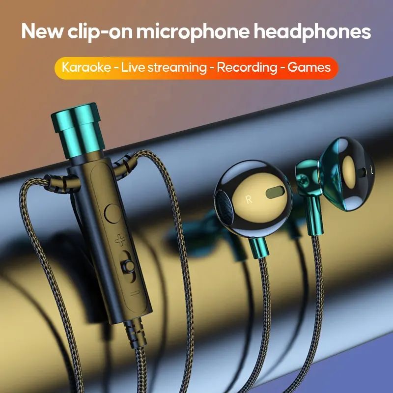 Lavalier Microphones Wired Earphones Earplugs Noise reduction anchor karaoke recording game 3.5mm Type-c headset high-quality mobile phone computer headset