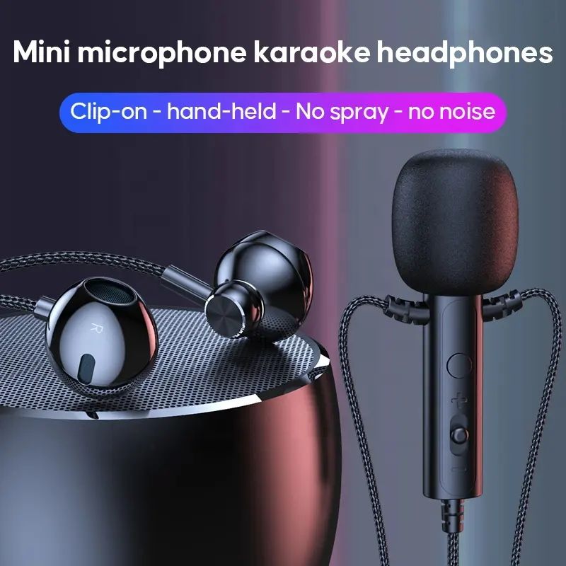 Lavalier Microphones Wired Earphones Earplugs Noise reduction anchor karaoke recording game 3.5mm Type-c headset high-quality mobile phone computer headset