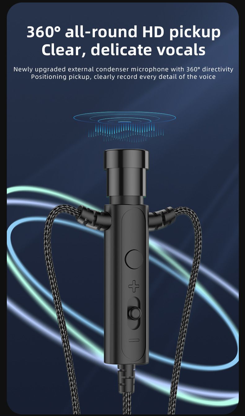 Lavalier Microphones Wired Earphones Earplugs Noise reduction anchor karaoke recording game 3.5mm Type-c headset high-quality mobile phone computer headset