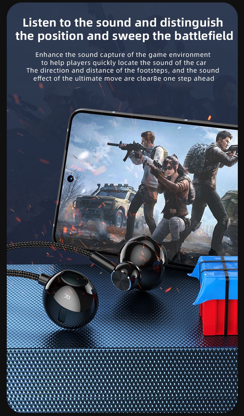 Lavalier Microphones Wired Earphones Earplugs Noise reduction anchor karaoke recording game 3.5mm Type-c headset high-quality mobile phone computer headset
