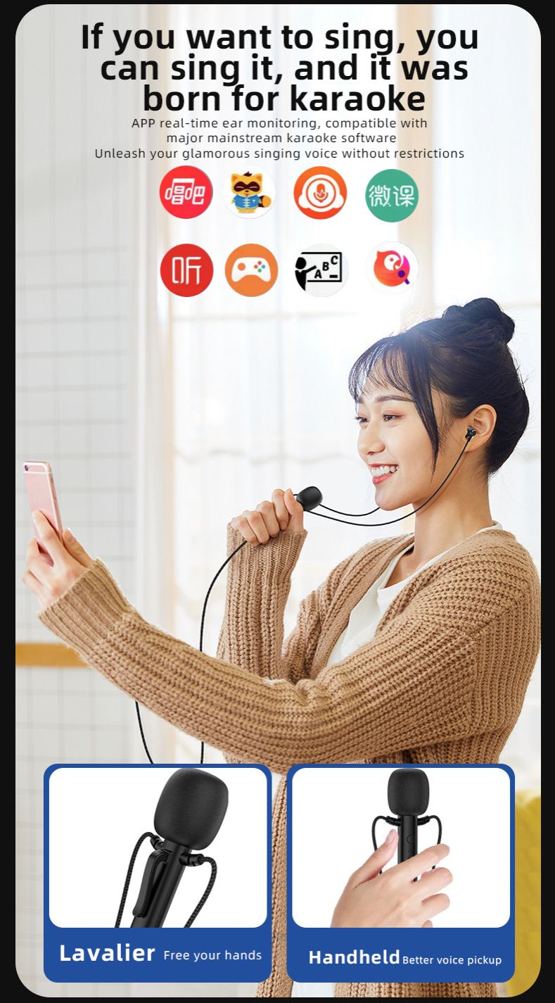Lavalier Microphones Wired Earphones Earplugs Noise reduction anchor karaoke recording game 3.5mm Type-c headset high-quality mobile phone computer headset
