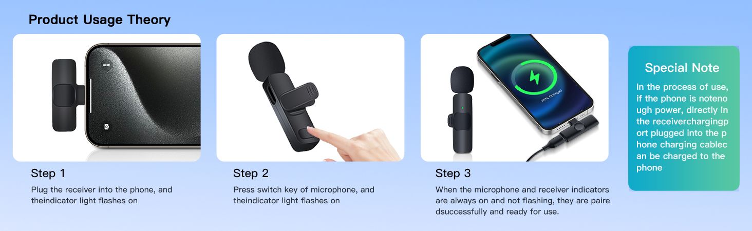 K9 Type-C Wireless Bluetooth Lavalier Microphones Portable Audio Video Recording Mini Mic for Phone Live Broadcast Gaming Mic Wireless Microfone for TIKTOK Youtube FacebookGame Photo Video Accessories