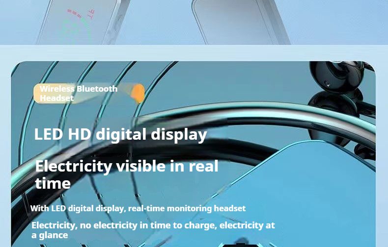 New style neck hanging bluetooth headset sports karaoke super long standby super large digital display LED display stereo HIFI headphones sports noise reduction headphoneseadset