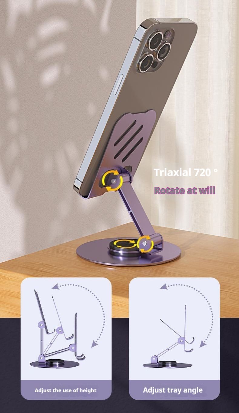 Universal Desktop Mobile Phone Holder Stand For Phone/Pad/tablet Metal desktop mobile phone holder aluminum alloy folding mobile phone holder Live broadcast/TV series